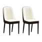 Scandinavian Style Metal Chair Set Kitchen Solid Back Dining Side Chairs White-Brown 2 Piece Set Clearhalo ' kitchen&dining_furn' 'Dining Chairs' 'Dining Tables & Seating' 'dining_chair' 'furn' 'furn_dining_chair' 'Furniture' 'furniture_dining_chair' 'Kitchen & Dining Furniture' 'kitchen' 3967765