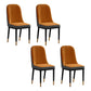 Scandinavian Style Metal Chair Set Kitchen Solid Back Dining Side Chairs Orange-Gray 4 Piece Set Clearhalo ' kitchen&dining_furn' 'Dining Chairs' 'Dining Tables & Seating' 'dining_chair' 'furn' 'furn_dining_chair' 'Furniture' 'furniture_dining_chair' 'Kitchen & Dining Furniture' 'kitchen' 3967769