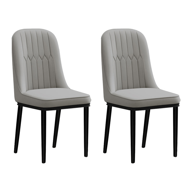 Scandinavian Style Metal Chair Set Kitchen Solid Back Dining Side Chairs Light Gray-Black 2 Piece Set Clearhalo ' kitchen&dining_furn' 'Dining Chairs' 'Dining Tables & Seating' 'dining_chair' 'furn' 'furn_dining_chair' 'Furniture' 'furniture_dining_chair' 'Kitchen & Dining Furniture' 'kitchen' 3967774