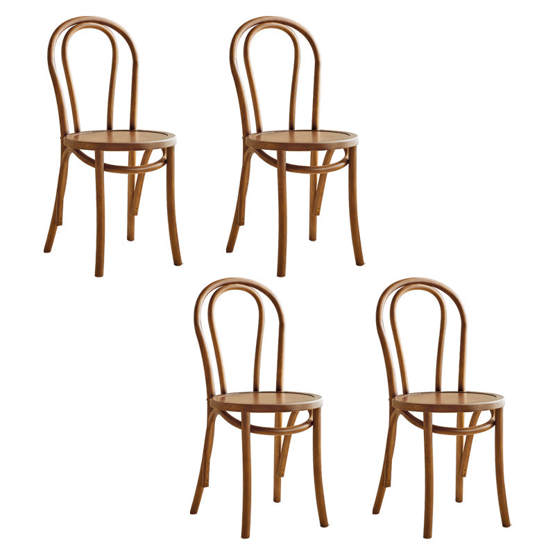 Modern Style Beech Wood Chairs Windsor Back Side Dining Kitchen Chair Set Brown Wood 4 Piece Set Clearhalo ' kitchen&dining_furn' 'Dining Chairs' 'Dining Tables & Seating' 'dining_chair' 'furn' 'furn_dining_chair' 'Furniture' 'furniture_dining_chair' 'Kitchen & Dining Furniture' 'kitchen' 3967800