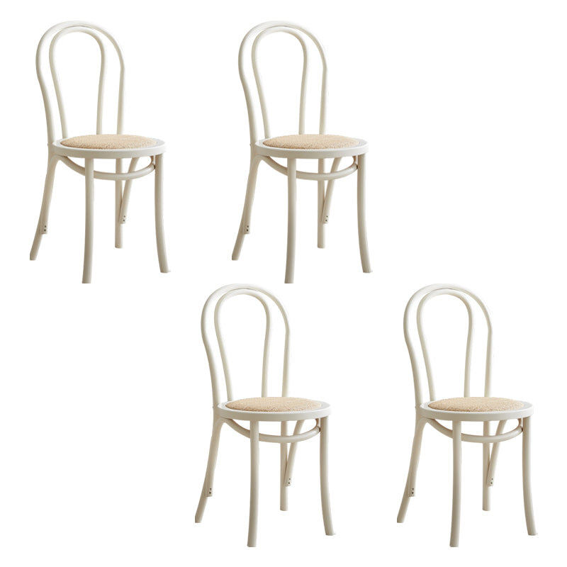 Modern Style Beech Wood Chairs Windsor Back Side Dining Kitchen Chair Set White Wicker & Rattan 4 Piece Set Clearhalo ' kitchen&dining_furn' 'Dining Chairs' 'Dining Tables & Seating' 'dining_chair' 'furn' 'furn_dining_chair' 'Furniture' 'furniture_dining_chair' 'Kitchen & Dining Furniture' 'kitchen' 3967813