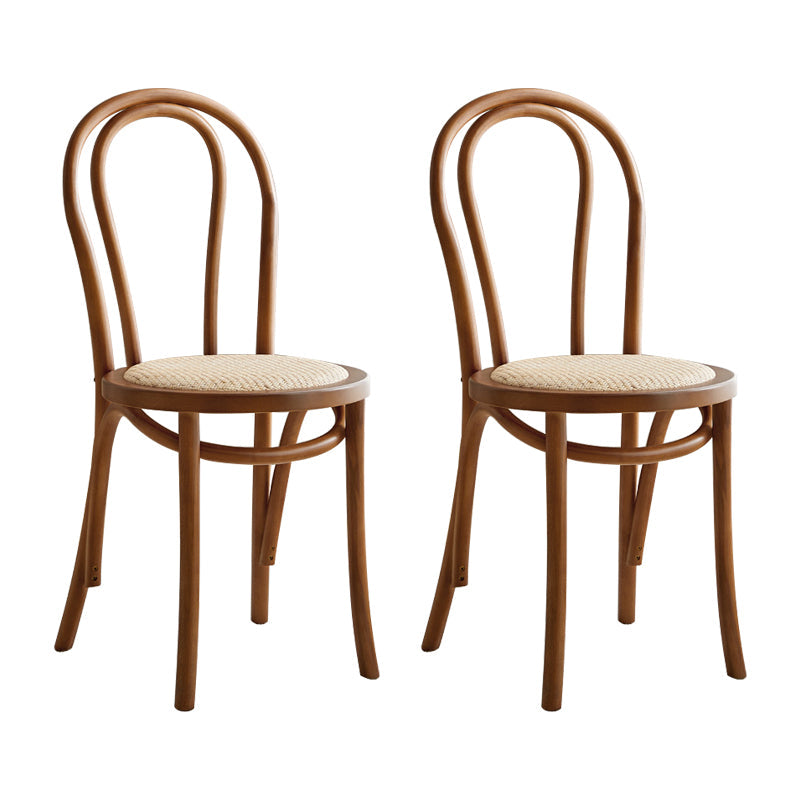 Modern Style Beech Wood Chairs Windsor Back Side Dining Kitchen Chair Set Brown Wicker & Rattan 2 Piece Set Clearhalo ' kitchen&dining_furn' 'Dining Chairs' 'Dining Tables & Seating' 'dining_chair' 'furn' 'furn_dining_chair' 'Furniture' 'furniture_dining_chair' 'Kitchen & Dining Furniture' 'kitchen' 3967815