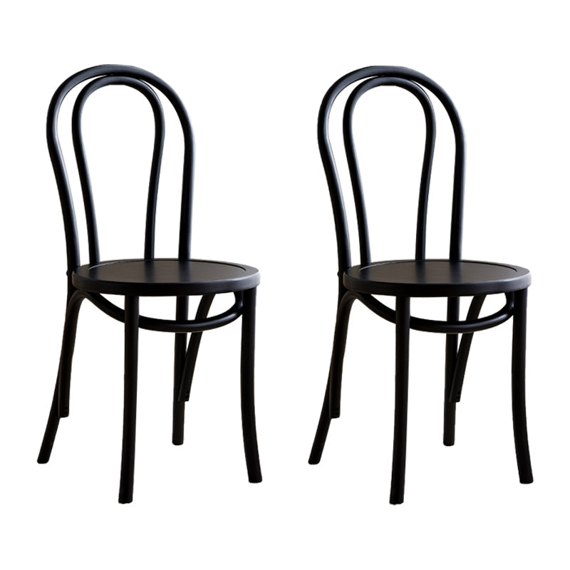 Modern Style Beech Wood Chairs Windsor Back Side Dining Kitchen Chair Set Black Wood 2 Piece Set Clearhalo ' kitchen&dining_furn' 'Dining Chairs' 'Dining Tables & Seating' 'dining_chair' 'furn' 'furn_dining_chair' 'Furniture' 'furniture_dining_chair' 'Kitchen & Dining Furniture' 'kitchen' 3967821
