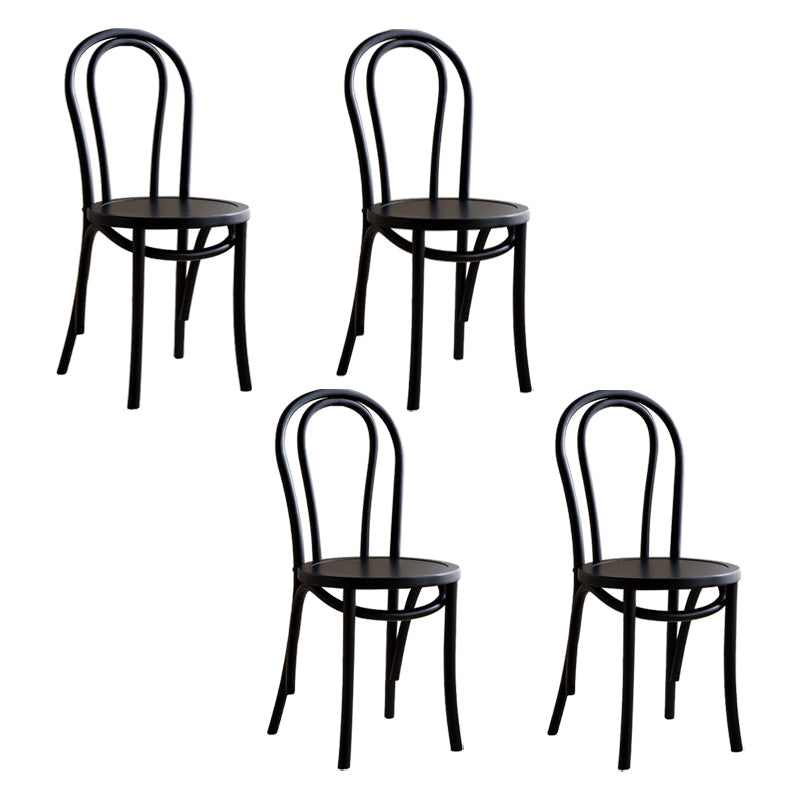Modern Style Beech Wood Chairs Windsor Back Side Dining Kitchen Chair Set Black Wood 4 Piece Set Clearhalo ' kitchen&dining_furn' 'Dining Chairs' 'Dining Tables & Seating' 'dining_chair' 'furn' 'furn_dining_chair' 'Furniture' 'furniture_dining_chair' 'Kitchen & Dining Furniture' 'kitchen' 3967822