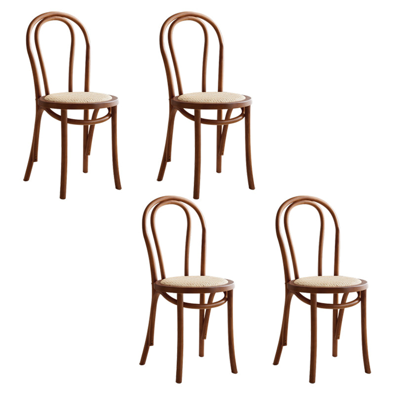 Modern Style Beech Wood Chairs Windsor Back Side Dining Kitchen Chair Set Walnut Wicker & Rattan 4 Piece Set Clearhalo ' kitchen&dining_furn' 'Dining Chairs' 'Dining Tables & Seating' 'dining_chair' 'furn' 'furn_dining_chair' 'Furniture' 'furniture_dining_chair' 'Kitchen & Dining Furniture' 'kitchen' 3967828