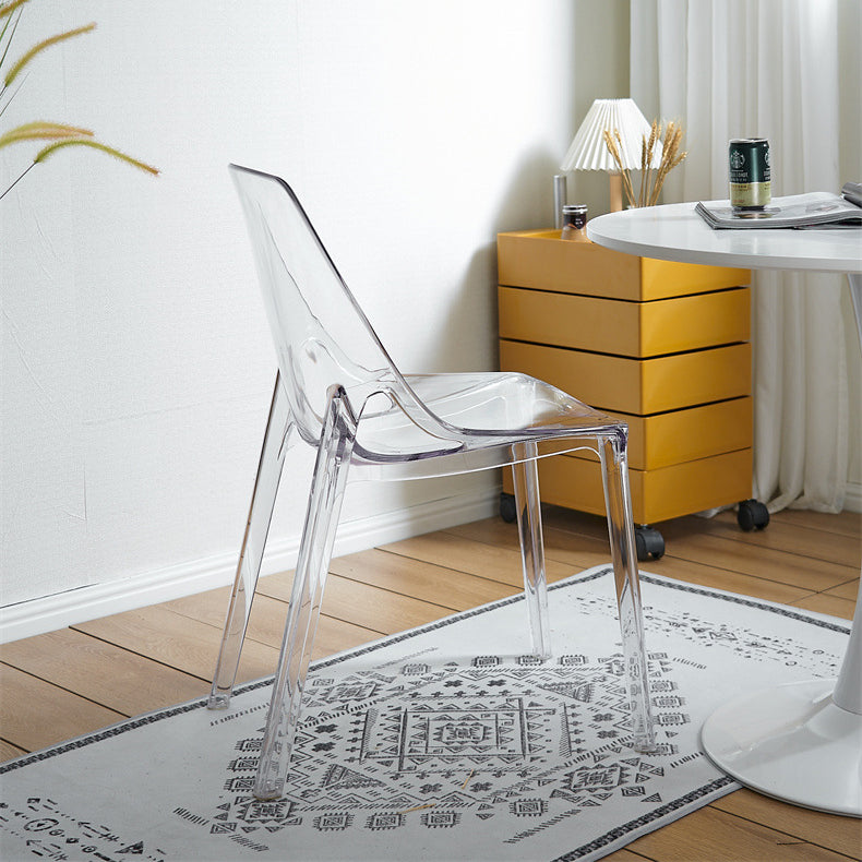 Scandinavian Style Plastic Chair Kitchen Solid Back Dining Side Chairs Clearhalo ' kitchen&dining_furn' 'Dining Chairs' 'Dining Tables & Seating' 'dining_chair' 'furn' 'furn_dining_chair' 'Furniture' 'furniture_dining_chair' 'Kitchen & Dining Furniture' 'kitchen' 3967832