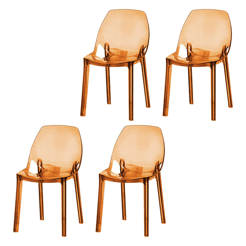 Scandinavian Style Plastic Chair Kitchen Solid Back Dining Side Chairs Tan 4 Piece Set Clearhalo ' kitchen&dining_furn' 'Dining Chairs' 'Dining Tables & Seating' 'dining_chair' 'furn' 'furn_dining_chair' 'Furniture' 'furniture_dining_chair' 'Kitchen & Dining Furniture' 'kitchen' 3967833