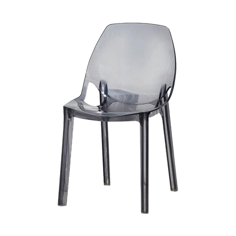 Scandinavian Style Plastic Chair Kitchen Solid Back Dining Side Chairs Smoke Gray 1 Piece Clearhalo ' kitchen&dining_furn' 'Dining Chairs' 'Dining Tables & Seating' 'dining_chair' 'furn' 'furn_dining_chair' 'Furniture' 'furniture_dining_chair' 'Kitchen & Dining Furniture' 'kitchen' 3967834