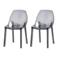 Scandinavian Style Plastic Chair Kitchen Solid Back Dining Side Chairs Smoke Gray 2 Piece Set Clearhalo ' kitchen&dining_furn' 'Dining Chairs' 'Dining Tables & Seating' 'dining_chair' 'furn' 'furn_dining_chair' 'Furniture' 'furniture_dining_chair' 'Kitchen & Dining Furniture' 'kitchen' 3967837