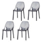 Scandinavian Style Plastic Chair Kitchen Solid Back Dining Side Chairs Smoke Gray 4 Piece Set Clearhalo ' kitchen&dining_furn' 'Dining Chairs' 'Dining Tables & Seating' 'dining_chair' 'furn' 'furn_dining_chair' 'Furniture' 'furniture_dining_chair' 'Kitchen & Dining Furniture' 'kitchen' 3967839