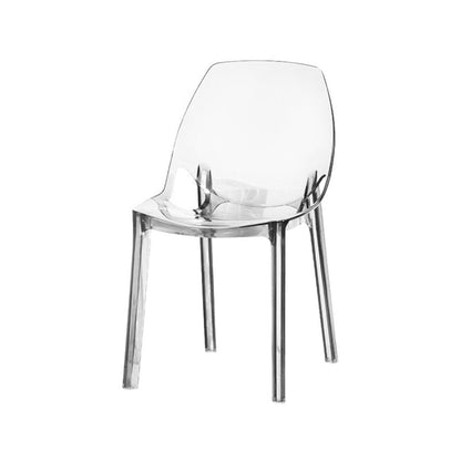 Scandinavian Style Plastic Chair Kitchen Solid Back Dining Side Chairs Clear 1 Piece Clearhalo ' kitchen&dining_furn' 'Dining Chairs' 'Dining Tables & Seating' 'dining_chair' 'furn' 'furn_dining_chair' 'Furniture' 'furniture_dining_chair' 'Kitchen & Dining Furniture' 'kitchen' 3967841