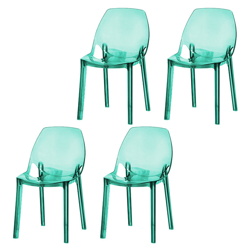 Scandinavian Style Plastic Chair Kitchen Solid Back Dining Side Chairs Green 4 Piece Set Clearhalo ' kitchen&dining_furn' 'Dining Chairs' 'Dining Tables & Seating' 'dining_chair' 'furn' 'furn_dining_chair' 'Furniture' 'furniture_dining_chair' 'Kitchen & Dining Furniture' 'kitchen' 3967848