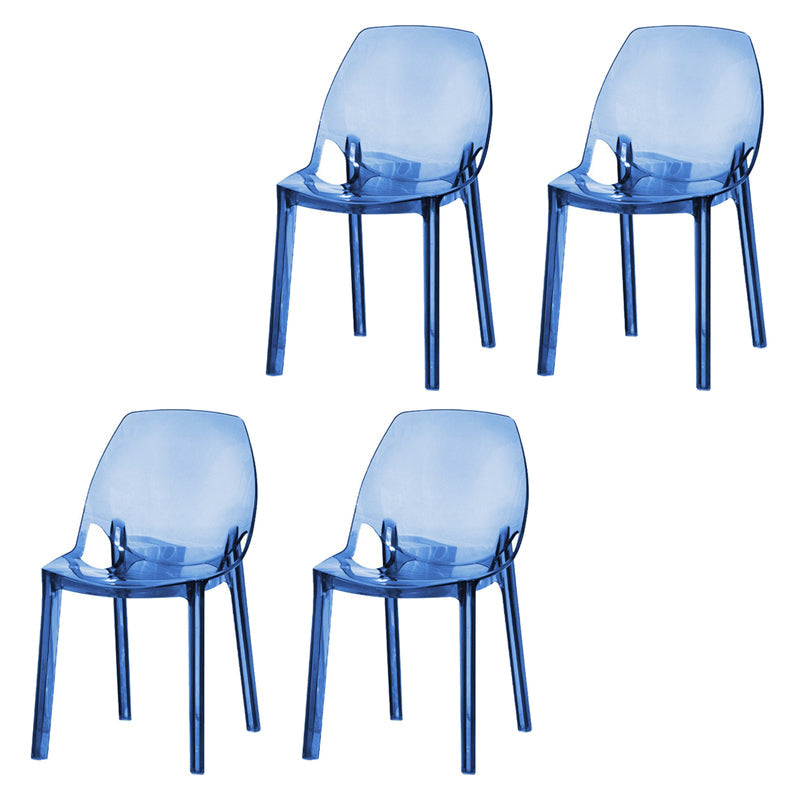 Scandinavian Style Plastic Chair Kitchen Solid Back Dining Side Chairs Blue 4 Piece Set Clearhalo ' kitchen&dining_furn' 'Dining Chairs' 'Dining Tables & Seating' 'dining_chair' 'furn' 'furn_dining_chair' 'Furniture' 'furniture_dining_chair' 'Kitchen & Dining Furniture' 'kitchen' 3967851