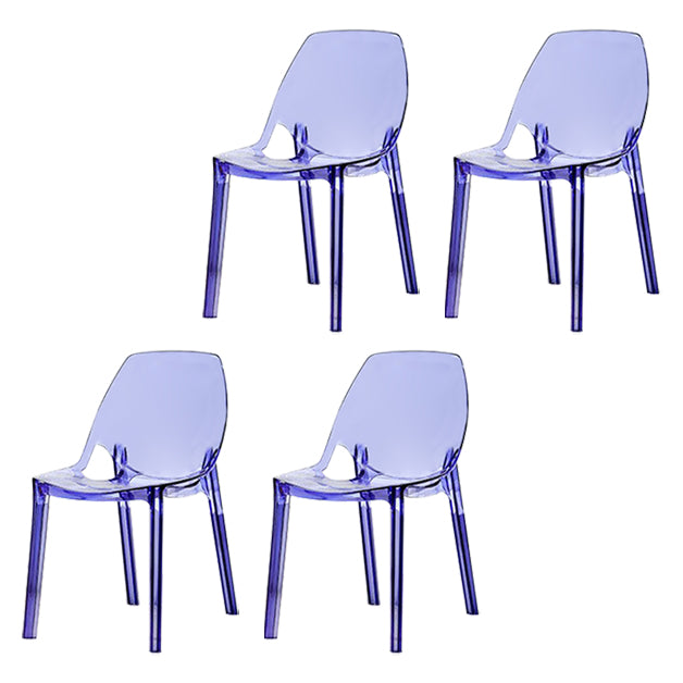 Scandinavian Style Plastic Chair Kitchen Solid Back Dining Side Chairs Purple 4 Piece Set Clearhalo ' kitchen&dining_furn' 'Dining Chairs' 'Dining Tables & Seating' 'dining_chair' 'furn' 'furn_dining_chair' 'Furniture' 'furniture_dining_chair' 'Kitchen & Dining Furniture' 'kitchen' 3967854