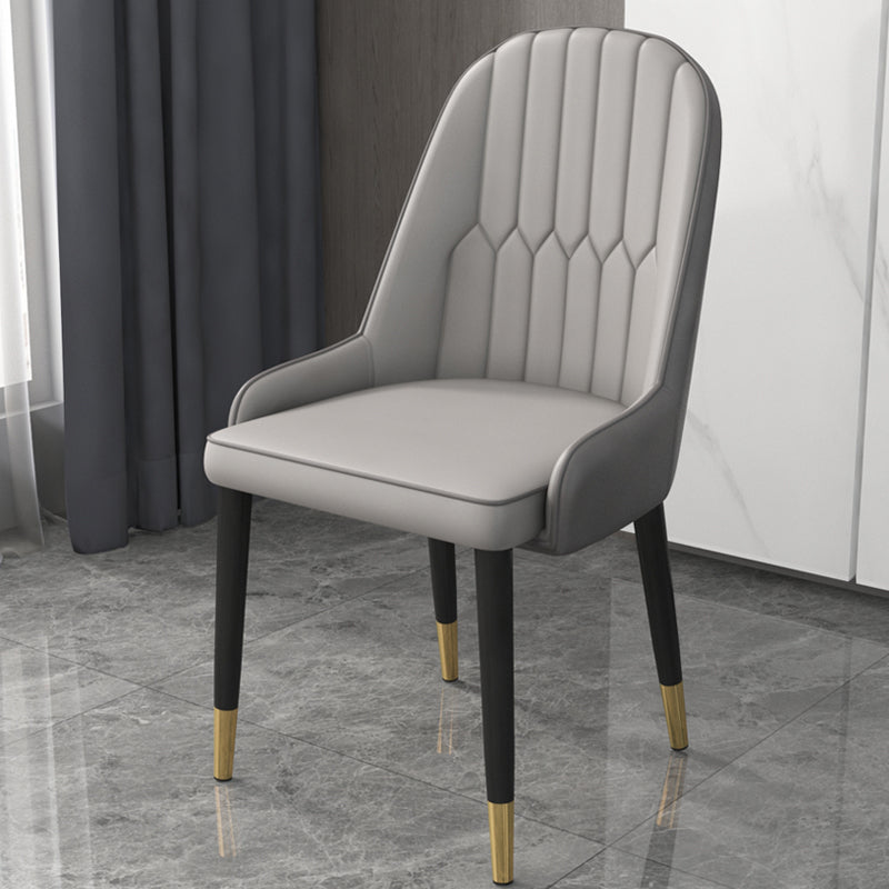 Home Scandinavian Arm Chair Parsons Back Upholstered Metal Dining Room Chair Grey 1 Piece Clearhalo ' kitchen&dining_furn' 'Dining Chairs' 'Dining Tables & Seating' 'dining_chair' 'furn' 'furn_dining_chair' 'Furniture' 'furniture_dining_chair' 'Kitchen & Dining Furniture' 'kitchen' 3967857