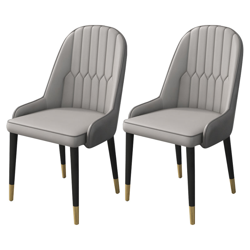 Home Scandinavian Arm Chair Parsons Back Upholstered Metal Dining Room Chair Grey 2 Piece Set Clearhalo ' kitchen&dining_furn' 'Dining Chairs' 'Dining Tables & Seating' 'dining_chair' 'furn' 'furn_dining_chair' 'Furniture' 'furniture_dining_chair' 'Kitchen & Dining Furniture' 'kitchen' 3967859