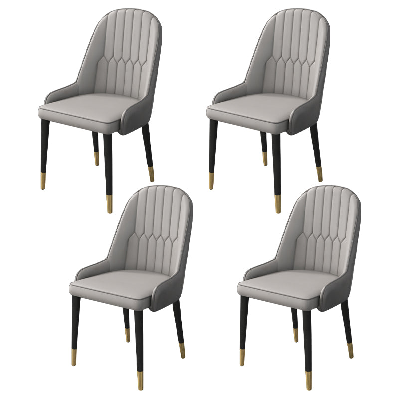 Home Scandinavian Arm Chair Parsons Back Upholstered Metal Dining Room Chair Grey 4 Piece Set Clearhalo ' kitchen&dining_furn' 'Dining Chairs' 'Dining Tables & Seating' 'dining_chair' 'furn' 'furn_dining_chair' 'Furniture' 'furniture_dining_chair' 'Kitchen & Dining Furniture' 'kitchen' 3967860