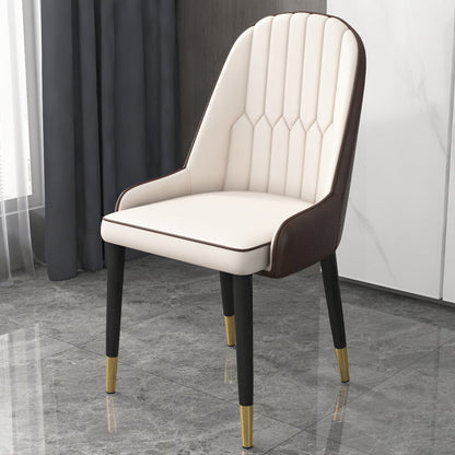 Home Scandinavian Arm Chair Parsons Back Upholstered Metal Dining Room Chair White 1 Piece Clearhalo ' kitchen&dining_furn' 'Dining Chairs' 'Dining Tables & Seating' 'dining_chair' 'furn' 'furn_dining_chair' 'Furniture' 'furniture_dining_chair' 'Kitchen & Dining Furniture' 'kitchen' 3967863