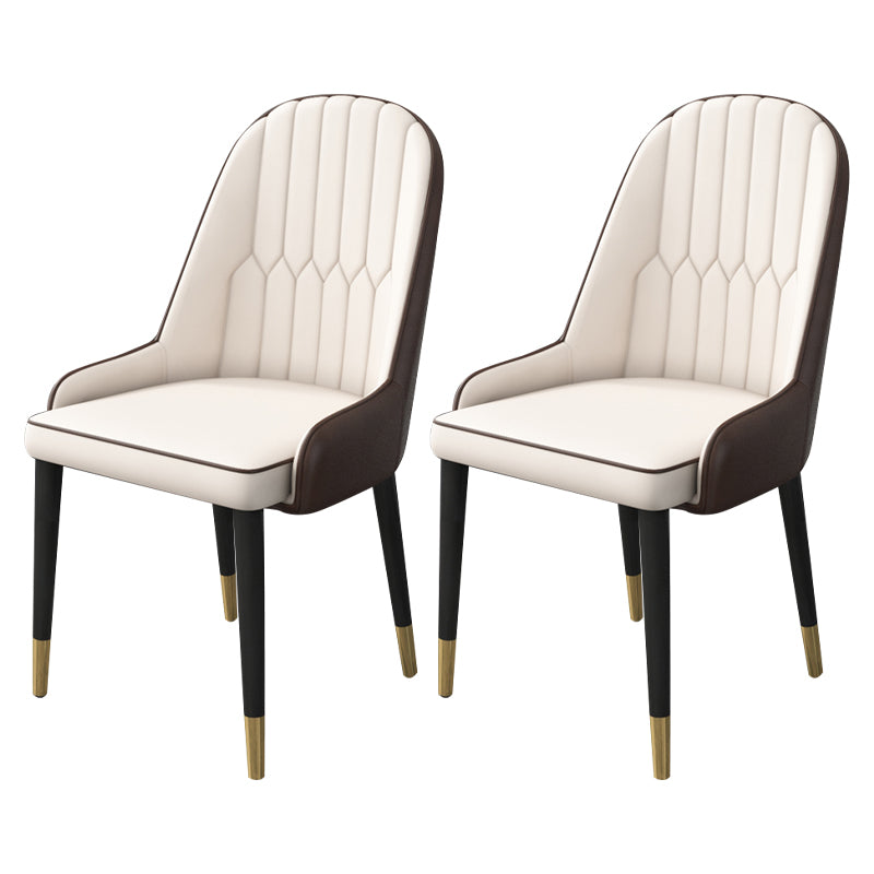 Home Scandinavian Arm Chair Parsons Back Upholstered Metal Dining Room Chair White 2 Piece Set Clearhalo ' kitchen&dining_furn' 'Dining Chairs' 'Dining Tables & Seating' 'dining_chair' 'furn' 'furn_dining_chair' 'Furniture' 'furniture_dining_chair' 'Kitchen & Dining Furniture' 'kitchen' 3967865