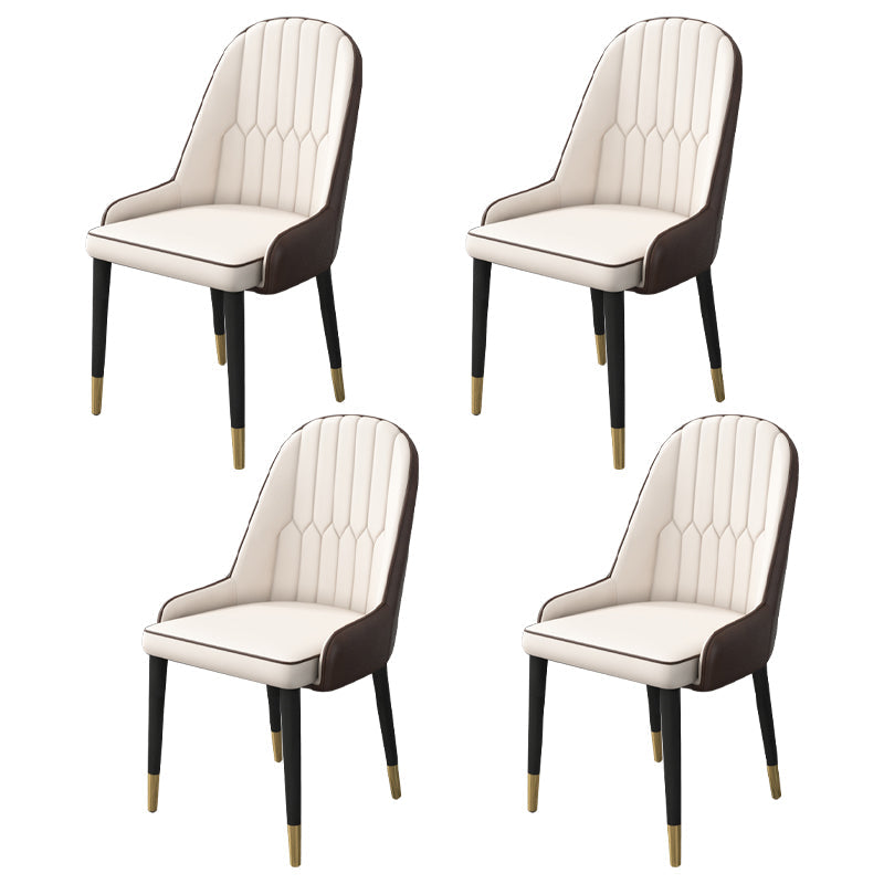 Home Scandinavian Arm Chair Parsons Back Upholstered Metal Dining Room Chair White 4 Piece Set Clearhalo ' kitchen&dining_furn' 'Dining Chairs' 'Dining Tables & Seating' 'dining_chair' 'furn' 'furn_dining_chair' 'Furniture' 'furniture_dining_chair' 'Kitchen & Dining Furniture' 'kitchen' 3967867