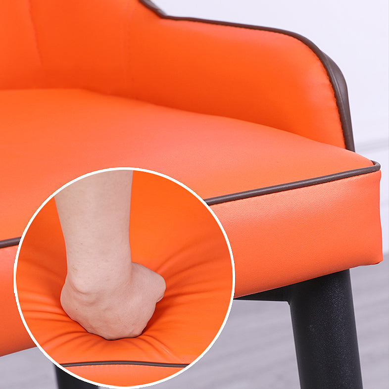 Home Scandinavian Arm Chair Parsons Back Upholstered Metal Dining Room Chair Clearhalo ' kitchen&dining_furn' 'Dining Chairs' 'Dining Tables & Seating' 'dining_chair' 'furn' 'furn_dining_chair' 'Furniture' 'furniture_dining_chair' 'Kitchen & Dining Furniture' 'kitchen' 3967868