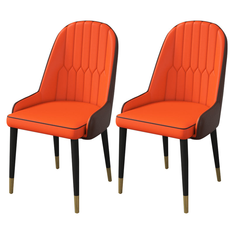 Home Scandinavian Arm Chair Parsons Back Upholstered Metal Dining Room Chair Orange 2 Piece Set Clearhalo ' kitchen&dining_furn' 'Dining Chairs' 'Dining Tables & Seating' 'dining_chair' 'furn' 'furn_dining_chair' 'Furniture' 'furniture_dining_chair' 'Kitchen & Dining Furniture' 'kitchen' 3967870