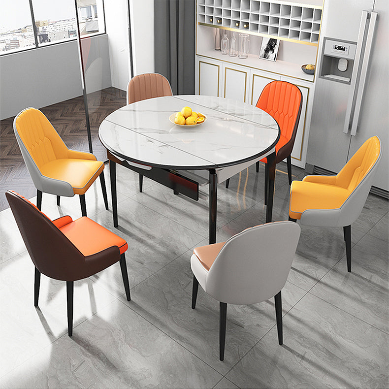 Home Scandinavian Arm Chair Parsons Back Upholstered Metal Dining Room Chair Clearhalo ' kitchen&dining_furn' 'Dining Chairs' 'Dining Tables & Seating' 'dining_chair' 'furn' 'furn_dining_chair' 'Furniture' 'furniture_dining_chair' 'Kitchen & Dining Furniture' 'kitchen' 3967876