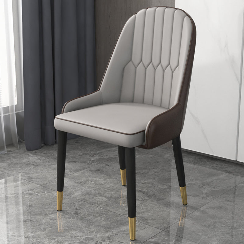 Home Scandinavian Arm Chair Parsons Back Upholstered Metal Dining Room Chair Gray Coffee 1 Piece Clearhalo ' kitchen&dining_furn' 'Dining Chairs' 'Dining Tables & Seating' 'dining_chair' 'furn' 'furn_dining_chair' 'Furniture' 'furniture_dining_chair' 'Kitchen & Dining Furniture' 'kitchen' 3967884