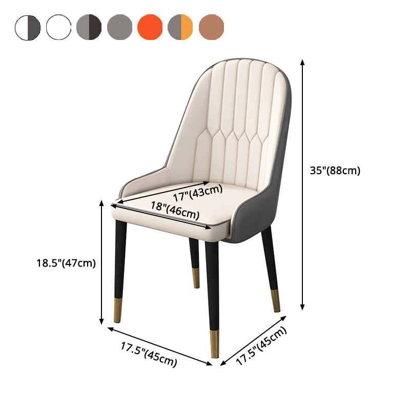 Home Scandinavian Arm Chair Parsons Back Upholstered Metal Dining Room Chair Clearhalo ' kitchen&dining_furn' 'Dining Chairs' 'Dining Tables & Seating' 'dining_chair' 'furn' 'furn_dining_chair' 'Furniture' 'furniture_dining_chair' 'Kitchen & Dining Furniture' 'kitchen' 3967893
