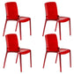 Scandinavian Style Plastic Chair Set Solid Back Side Kitchen Dining Chairs Red 4 Piece Set Clearhalo ' kitchen&dining_furn' 'Dining Chairs' 'Dining Tables & Seating' 'dining_chair' 'furn' 'furn_dining_chair' 'Furniture' 'furniture_dining_chair' 'Kitchen & Dining Furniture' 'kitchen' 3967899