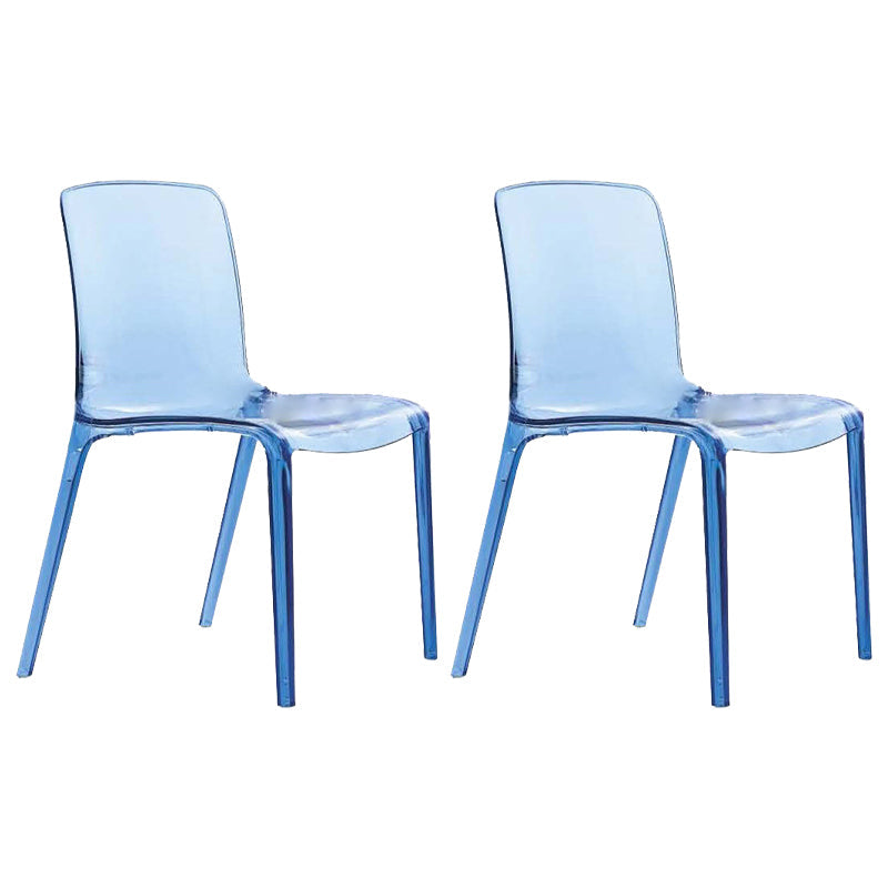 Scandinavian Style Plastic Chair Set Solid Back Side Kitchen Dining Chairs Blue 2 Piece Set Clearhalo ' kitchen&dining_furn' 'Dining Chairs' 'Dining Tables & Seating' 'dining_chair' 'furn' 'furn_dining_chair' 'Furniture' 'furniture_dining_chair' 'Kitchen & Dining Furniture' 'kitchen' 3967902