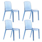 Scandinavian Style Plastic Chair Set Solid Back Side Kitchen Dining Chairs Blue 4 Piece Set Clearhalo ' kitchen&dining_furn' 'Dining Chairs' 'Dining Tables & Seating' 'dining_chair' 'furn' 'furn_dining_chair' 'Furniture' 'furniture_dining_chair' 'Kitchen & Dining Furniture' 'kitchen' 3967904