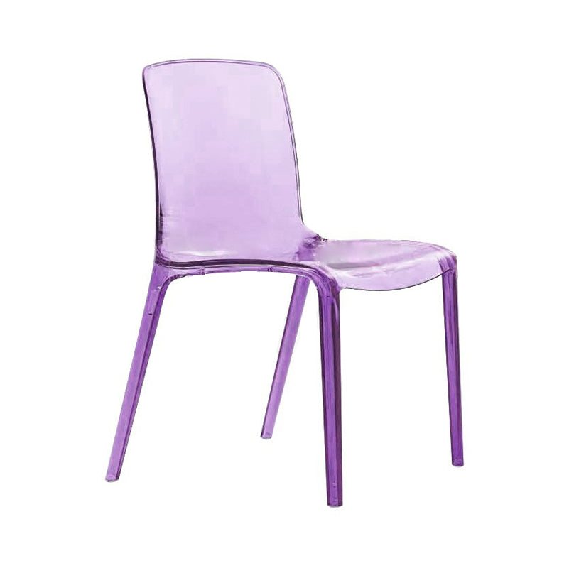 Scandinavian Style Plastic Chair Set Solid Back Side Kitchen Dining Chairs Purple 1 Piece Clearhalo ' kitchen&dining_furn' 'Dining Chairs' 'Dining Tables & Seating' 'dining_chair' 'furn' 'furn_dining_chair' 'Furniture' 'furniture_dining_chair' 'Kitchen & Dining Furniture' 'kitchen' 3967906