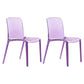 Scandinavian Style Plastic Chair Set Solid Back Side Kitchen Dining Chairs Purple 2 Piece Set Clearhalo ' kitchen&dining_furn' 'Dining Chairs' 'Dining Tables & Seating' 'dining_chair' 'furn' 'furn_dining_chair' 'Furniture' 'furniture_dining_chair' 'Kitchen & Dining Furniture' 'kitchen' 3967908