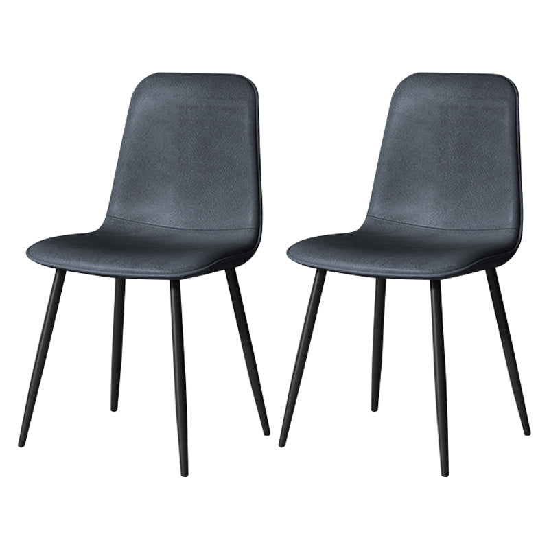 Scandinavian Style Metal Chairs Set Kitchen Dining Solid Back Side Chairs Grey 2 Piece Set Clearhalo ' kitchen&dining_furn' 'Dining Chairs' 'Dining Tables & Seating' 'dining_chair' 'furn' 'furn_dining_chair' 'Furniture' 'furniture_dining_chair' 'Kitchen & Dining Furniture' 'kitchen' 3967925