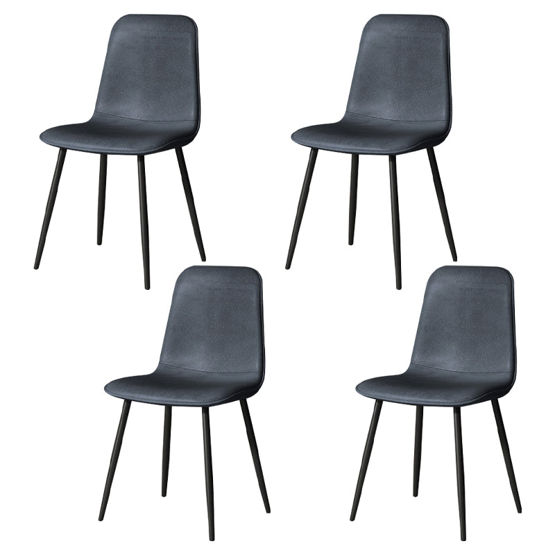 Scandinavian Style Metal Chairs Set Kitchen Dining Solid Back Side Chairs Grey 4 Piece Set Clearhalo ' kitchen&dining_furn' 'Dining Chairs' 'Dining Tables & Seating' 'dining_chair' 'furn' 'furn_dining_chair' 'Furniture' 'furniture_dining_chair' 'Kitchen & Dining Furniture' 'kitchen' 3967927