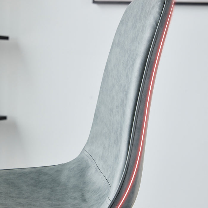 Scandinavian Style Metal Chairs Set Kitchen Dining Solid Back Side Chairs Clearhalo ' kitchen&dining_furn' 'Dining Chairs' 'Dining Tables & Seating' 'dining_chair' 'furn' 'furn_dining_chair' 'Furniture' 'furniture_dining_chair' 'Kitchen & Dining Furniture' 'kitchen' 3967932