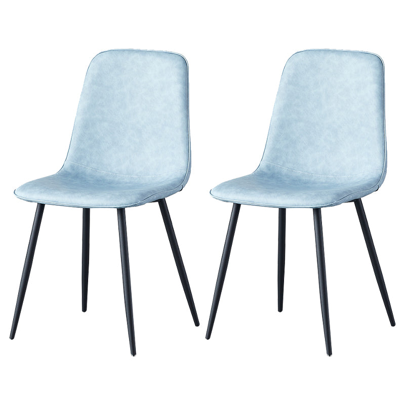 Scandinavian Style Metal Chairs Set Kitchen Dining Solid Back Side Chairs Light Blue 2 Piece Set Clearhalo ' kitchen&dining_furn' 'Dining Chairs' 'Dining Tables & Seating' 'dining_chair' 'furn' 'furn_dining_chair' 'Furniture' 'furniture_dining_chair' 'Kitchen & Dining Furniture' 'kitchen' 3967947
