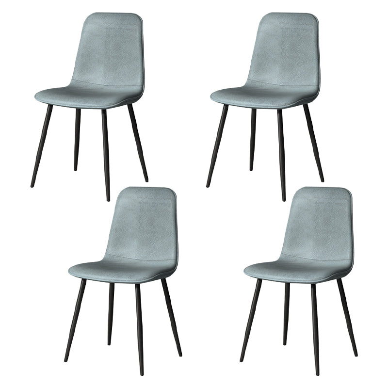 Scandinavian Style Metal Chairs Set Kitchen Dining Solid Back Side Chairs Light Green 4 Piece Set Clearhalo ' kitchen&dining_furn' 'Dining Chairs' 'Dining Tables & Seating' 'dining_chair' 'furn' 'furn_dining_chair' 'Furniture' 'furniture_dining_chair' 'Kitchen & Dining Furniture' 'kitchen' 3967951