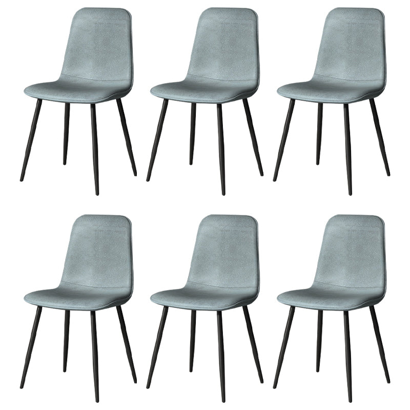 Scandinavian Style Metal Chairs Set Kitchen Dining Solid Back Side Chairs Light Green 6 Piece Set Clearhalo ' kitchen&dining_furn' 'Dining Chairs' 'Dining Tables & Seating' 'dining_chair' 'furn' 'furn_dining_chair' 'Furniture' 'furniture_dining_chair' 'Kitchen & Dining Furniture' 'kitchen' 3967952