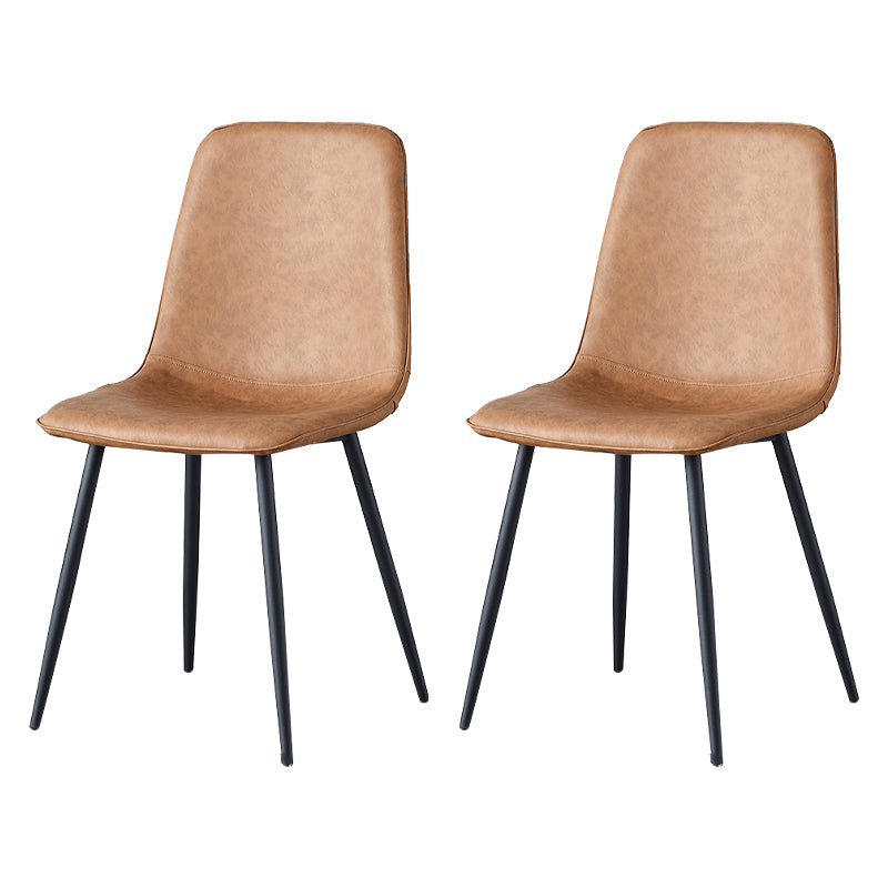 Scandinavian Style Metal Chairs Set Kitchen Dining Solid Back Side Chairs Coffee 2 Piece Set Clearhalo ' kitchen&dining_furn' 'Dining Chairs' 'Dining Tables & Seating' 'dining_chair' 'furn' 'furn_dining_chair' 'Furniture' 'furniture_dining_chair' 'Kitchen & Dining Furniture' 'kitchen' 3967956