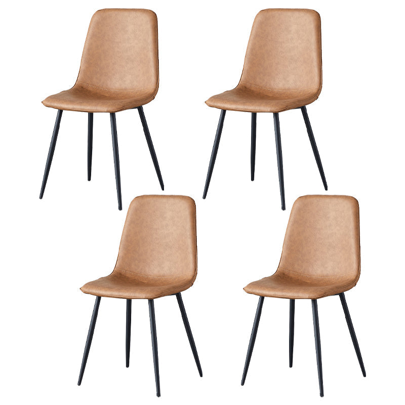 Scandinavian Style Metal Chairs Set Kitchen Dining Solid Back Side Chairs Coffee 4 Piece Set Clearhalo ' kitchen&dining_furn' 'Dining Chairs' 'Dining Tables & Seating' 'dining_chair' 'furn' 'furn_dining_chair' 'Furniture' 'furniture_dining_chair' 'Kitchen & Dining Furniture' 'kitchen' 3967957