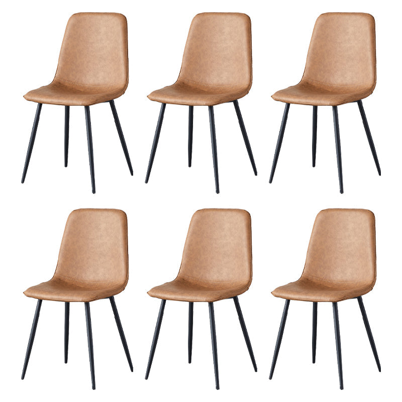 Scandinavian Style Metal Chairs Set Kitchen Dining Solid Back Side Chairs Coffee 6 Piece Set Clearhalo ' kitchen&dining_furn' 'Dining Chairs' 'Dining Tables & Seating' 'dining_chair' 'furn' 'furn_dining_chair' 'Furniture' 'furniture_dining_chair' 'Kitchen & Dining Furniture' 'kitchen' 3967958