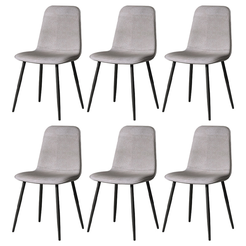 Scandinavian Style Metal Chairs Set Kitchen Dining Solid Back Side Chairs Gray Coffee 6 Piece Set Clearhalo ' kitchen&dining_furn' 'Dining Chairs' 'Dining Tables & Seating' 'dining_chair' 'furn' 'furn_dining_chair' 'Furniture' 'furniture_dining_chair' 'Kitchen & Dining Furniture' 'kitchen' 3967979