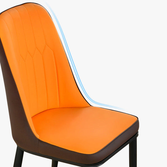 Scandinavian Metal Chairs Set Kitchen Solid Back Dining Side Chair (Set of 4) Clearhalo ' kitchen&dining_furn' 'Dining Chairs' 'Dining Tables & Seating' 'dining_chair' 'furn' 'furn_dining_chair' 'Furniture' 'furniture_dining_chair' 'Kitchen & Dining Furniture' 'kitchen' 3968001