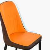 Scandinavian Metal Chairs Set Kitchen Solid Back Dining Side Chair (Set of 4) Clearhalo ' kitchen&dining_furn' 'Dining Chairs' 'Dining Tables & Seating' 'dining_chair' 'furn' 'furn_dining_chair' 'Furniture' 'furniture_dining_chair' 'Kitchen & Dining Furniture' 'kitchen' 3968001