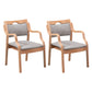 Contemporary Style Solid Wood Chairs Kitchen Open Back Dining Arm Chair Set Grey 2 Piece Set Clearhalo ' kitchen&dining_furn' 'Dining Chairs' 'Dining Tables & Seating' 'dining_chair' 'furn' 'furn_dining_chair' 'Furniture' 'furniture_dining_chair' 'Kitchen & Dining Furniture' 'kitchen' 3968013