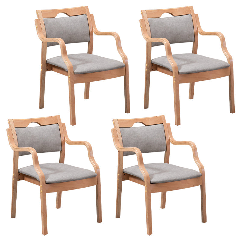 Contemporary Style Solid Wood Chairs Kitchen Open Back Dining Arm Chair Set Grey 4 Piece Set Clearhalo ' kitchen&dining_furn' 'Dining Chairs' 'Dining Tables & Seating' 'dining_chair' 'furn' 'furn_dining_chair' 'Furniture' 'furniture_dining_chair' 'Kitchen & Dining Furniture' 'kitchen' 3968014
