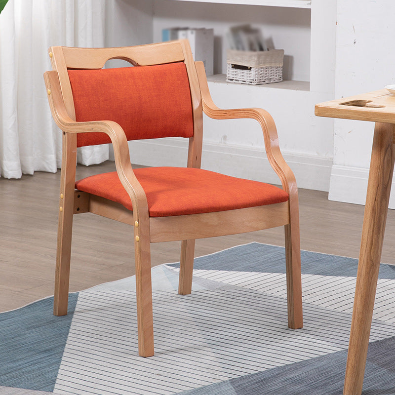 Contemporary Style Solid Wood Chairs Kitchen Open Back Dining Arm Chair Set Red 1 Piece Clearhalo ' kitchen&dining_furn' 'Dining Chairs' 'Dining Tables & Seating' 'dining_chair' 'furn' 'furn_dining_chair' 'Furniture' 'furniture_dining_chair' 'Kitchen & Dining Furniture' 'kitchen' 3968016