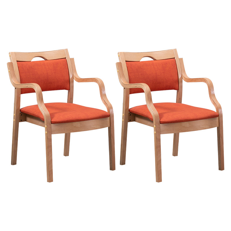 Contemporary Style Solid Wood Chairs Kitchen Open Back Dining Arm Chair Set Red 2 Piece Set Clearhalo ' kitchen&dining_furn' 'Dining Chairs' 'Dining Tables & Seating' 'dining_chair' 'furn' 'furn_dining_chair' 'Furniture' 'furniture_dining_chair' 'Kitchen & Dining Furniture' 'kitchen' 3968018